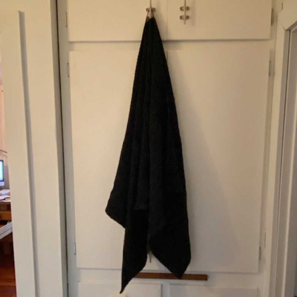 Hawkins NY Simple Waffle Bath Towel in Black 100% cotton